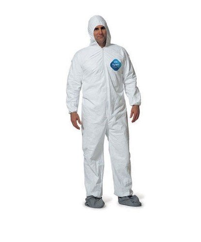 Tyvek Ty122S-Md Coveralls With Elastic Wrist/Ankle & Hood/Boot, 25/Case. (Medium)
