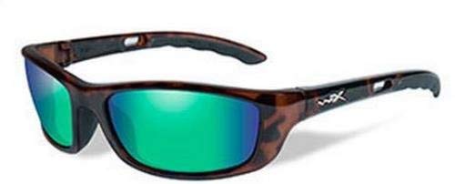 Wiley X Men's P-17 Polarized Emerald Green Gloss Demi Sunglasses - P-17Ka