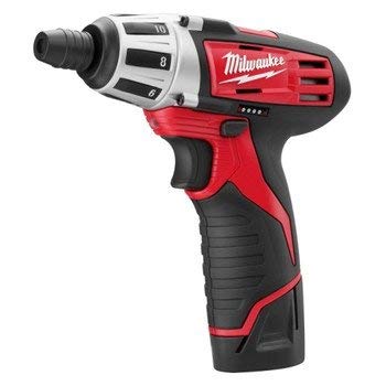 MILWAUKEE ELECTRIC TOOL 2401-22 M12 Cordless 12V Lithium-Ion Screwdriver with Two Batteries, Charger and Case, 1