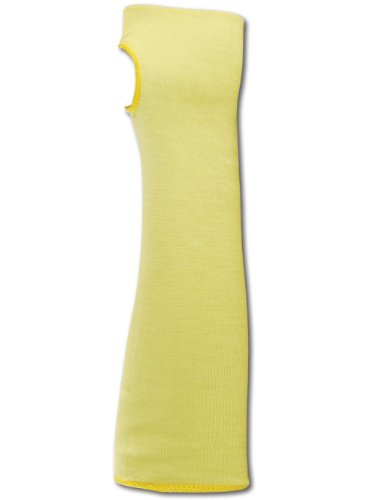 Magid KEV18TS CutMaster Kevlar Machine Knit Protective Sleeves with Thumb Slot, Yellow, 18