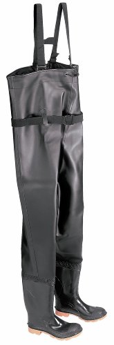 ONGUARD 86067 PVC/Polyester Men's Steel Toe Chest Wader Boots with Cleated Outsole, 56-19/32