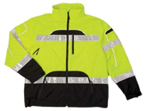ML Kishigo RWJ106 Brilliant Series High-Viz Rainwear Jacket, Fits 2X-Large and 3X-Large, Lime