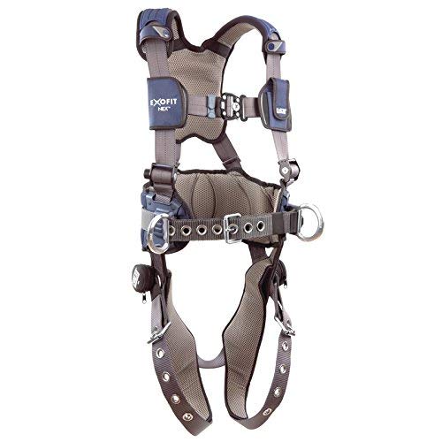 3M DBI-SALA 1113148 ExoFit NEX Construction Harness with Back D-Ring, Tongue Buckle Leg Straps, Tongue Buckle Body Belt & Hip Pad with Side D-Rings, XX-Large