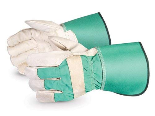 Superior 76GRFRQ Endura Flame Retardant Cowgrain Leather Fitter Glove with Patch Palm and Gauntlet Cuff, Work (Pack of 1 Dozen)