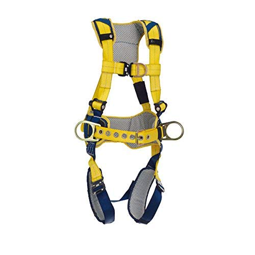 3M DBI-SALA DeltaComfort 1100517 Fall Arrest Kit with Back/Front/Side D-Rings, Belt with Pad, Quick Connect Buckle Leg/Chest Straps and Comfort Padding, Small, Yellow/Navy