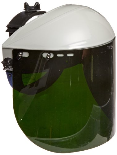 Sellstrom 30150 Advantage Gray ABS Crown and Shade 5 IR Acetate Window Protective Faceshield with Ratchet Headgear