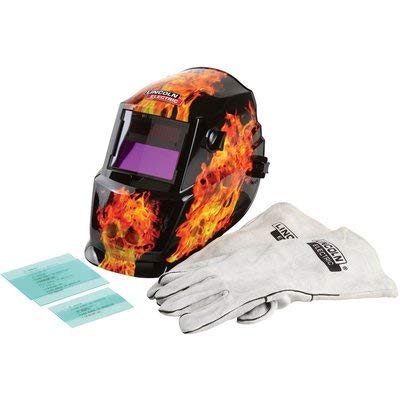 Lincoln Darkfire Variable-Shade Welding Helmet with Gloves - Model# K2799-1