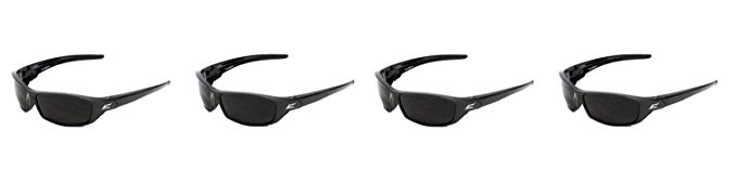 Edge Eyewear SR116 Reclus Safety Glasses, Black with Smoke Lens (Pack of 4)