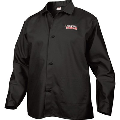 Lincoln Electric Flame-Retardant Welding Jacket - XXL Size, 34in. Sleeves, Black