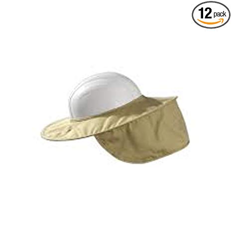 12PCK-Hard Hat Shade, Stow Away Style, One Size - KHAKI