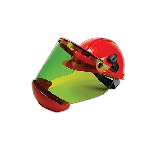 Salisbury by Honeywell Pro-Shield Orange Hard Hat and Greent Tinted Face Shield Combo with Chin Cup (7.5