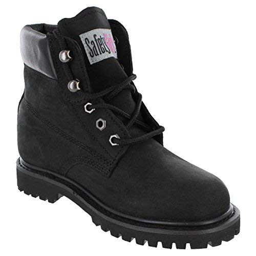 Safety Girl GS004-BLK-8W Safety Girl II Soft Toe Work Boots - Black - 8W, English, Capacity, Volume, Leather, 8W, Black ()