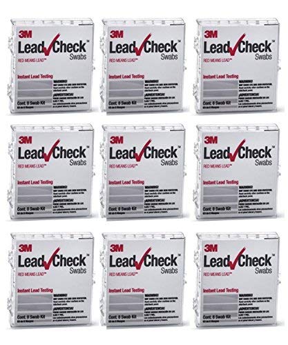 3M, 72 Swab 3M LEADCHECK Lead Tests with verification cards (9-8 packs) - USE CAUTION - ONLY LeadPaintEPAsupplies checks EVERY swab prior to being shipped for defects - 100% ready to use. LC-72S10C