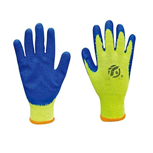 Wholesale by Case, 240 pairs Work Gloves Textured Coating Easy Grab Safety Protection Construction and Gardening (L-BlueWnkl-1 case)