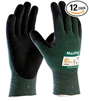ATG 34-8743/L MaxiFlex Cut - Black Micro-Foam Nitrile Coated Palm And Fingers - Large - 12 Pair Per Box