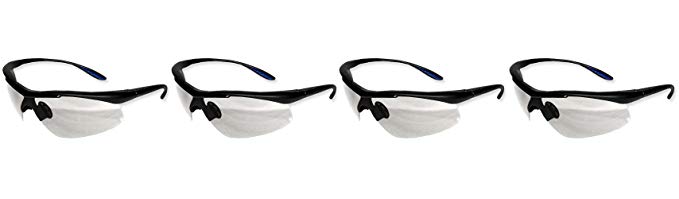 ProWorks EW-C200C Comfort Safety Eyewear Clear Lens Black Frame Conforms to ANSI Z87 1 pair (4-(Pack))