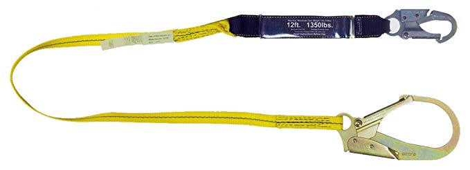Guardian Fall Protection 21301 6-Feet Single Leg Big Boss Lanyard with High Strength Snap Hook on Top of Shock Pack and Rebar Hook on Leg