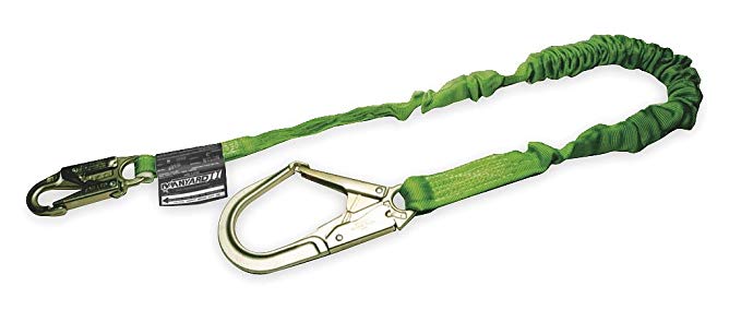 Miller by Honeywell 219M/6FTGN 6-Feet Manyard II Shock-Absorbing Stretchable Web Lanyard with 1 Locking Snap Hook, Green