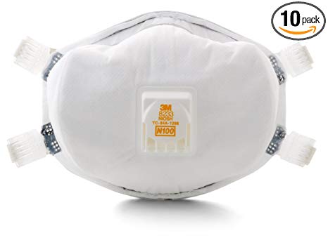 3M 8233 N100 Disposable Respirator With Cool Flow Exhalation Valve (CASE OF 10)