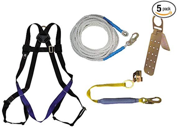 Fall Tech 8593A FT Basic Harness with Roofer's Kit, Universal Fit, 5-Pack