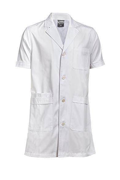 Halsted Men's Professional Short Sleeve Lab Coat with Antimicrobial Treatment