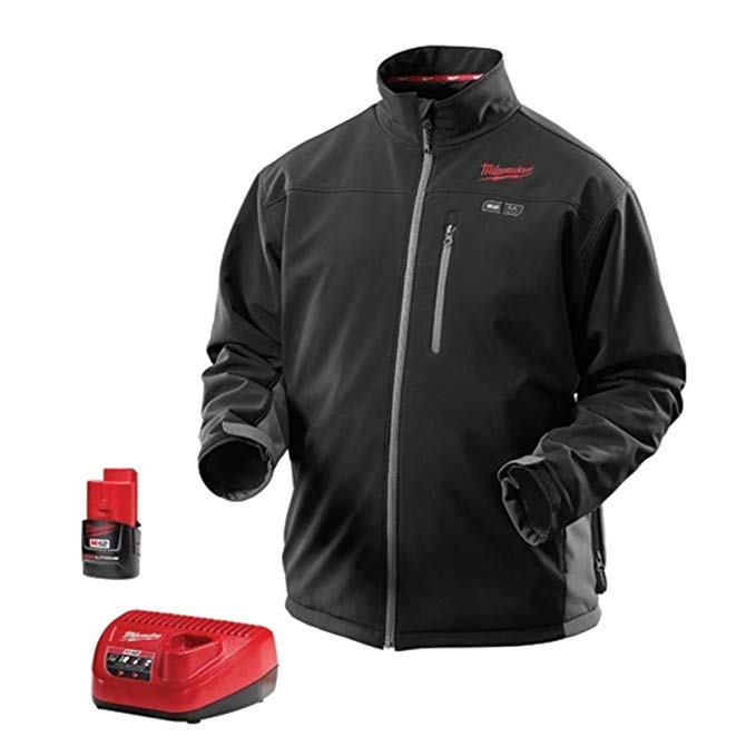 Milwaukee Jacket KIT M12 12V Lithium-Ion Heated Front and Back Heat Zones All Sizes and Colors - Battery and Charger Included (2X-Large, Black)
