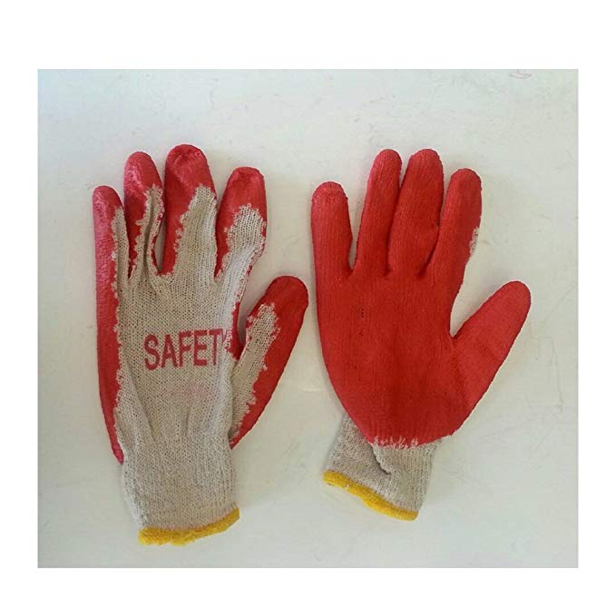 300 Pairs Working Glove Cotton/poly with Red Latex Coated (1 Box)