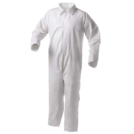 Kleenguard A35 Disposable Coveralls (38921), Liquid and Particle Protection, Zip Front, Open Wrists & Ankles, White, 3XL, 25 Garments / Case