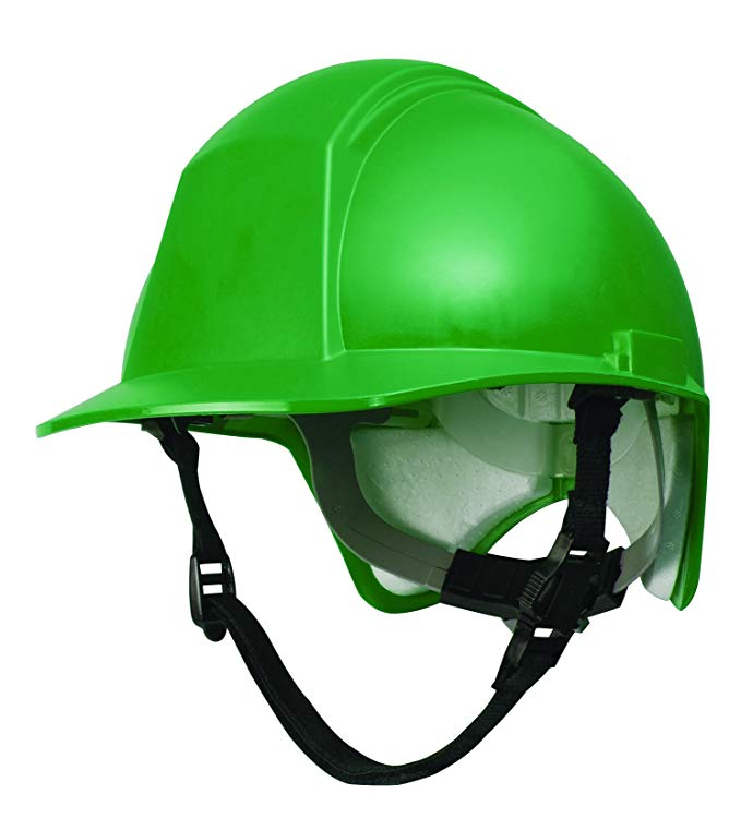 North by Honeywell CG8004 Force Hard Hat with Additional Back-Of-Head Protection, Ratchet Suspension and Chin Strap, Green