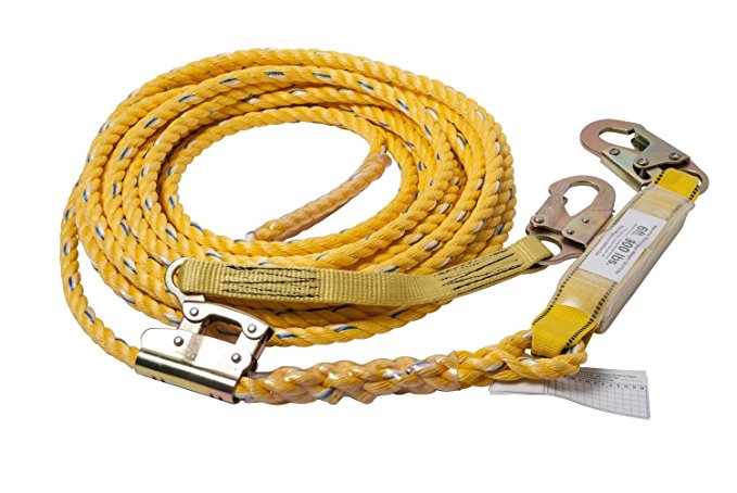 Guardian Fall Protection 11318 VLA-30 Poly Steel Rope with Swivel Snaphook, 30-Foot