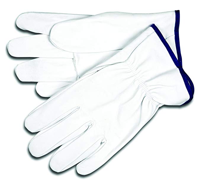 MCR Safety 3603XL Select Grain Goatskin Driver Gloves with Straight Thumb, White, X-Large, 1-Pair