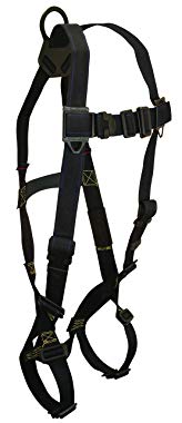 FallTech 7047XL Arc Flash Nomex/Kevlar Full Body Harness with 1 Back D-Ring, Mating Buckle Legs, Chest and Torso Adjusters, Black, X-Large