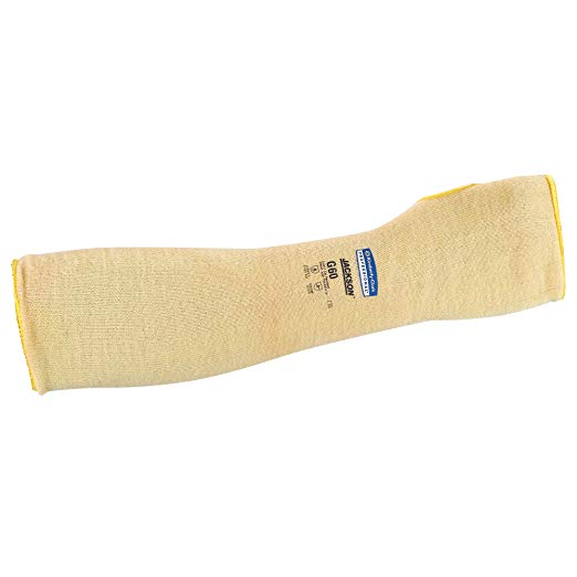 Jackson Safety G60 Level 2 Cut Resistant Sleeve (90070), Yellow, With Thumbhole, One Size, Ambidextrous, 18” Long, 60 Sleeves/Case