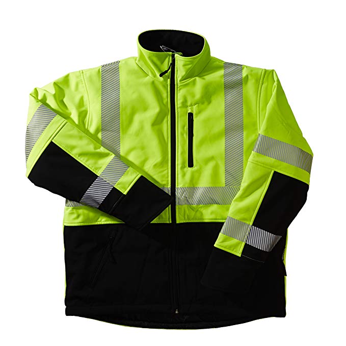 Xtreme Visibility SJ32135B Insulated Flex Soft Shell Jacket, Yellow/Black, Large
