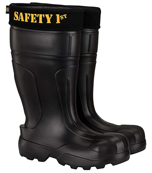 Leon Boots Co. Ultralight Men's Safety 1st EVA Non-Slip Boots, Size US 11-1/2, EU 45, Black