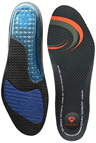 Sof Sole Mens Airr Lightweight Athletic Replacement Shoe Insole / Insert, Foot Size 7-8.5 (2 Pack)