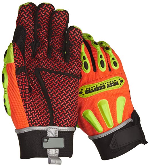 West Chester 86713 Synthetic Leather R2 Safety Rigger Glove, Hook and Loop Wrist Cuff, 9-3 4